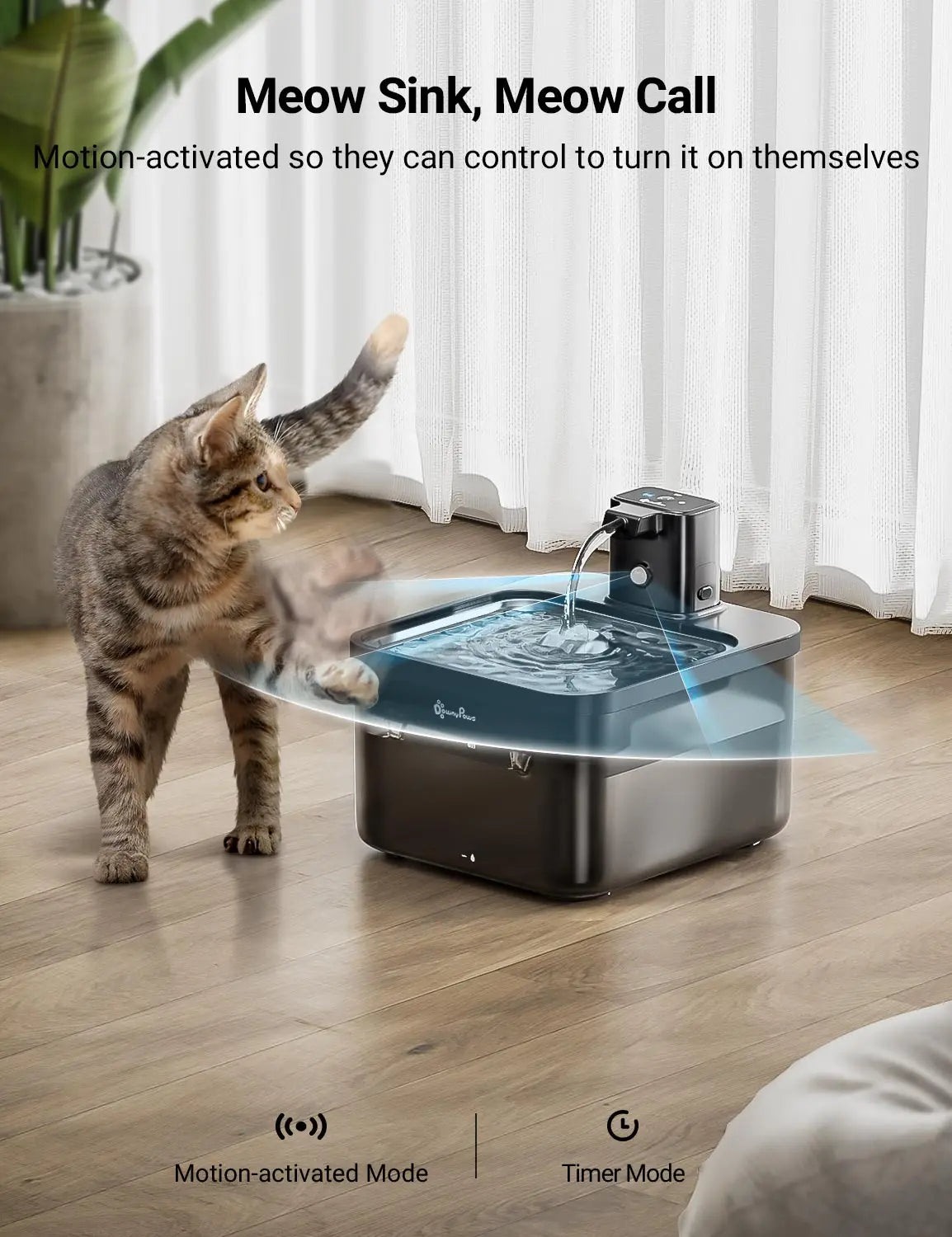 Fontaine Inox Chat Sans Fil — 2,5L Batterie 4000mAh | Acier Inoxydable