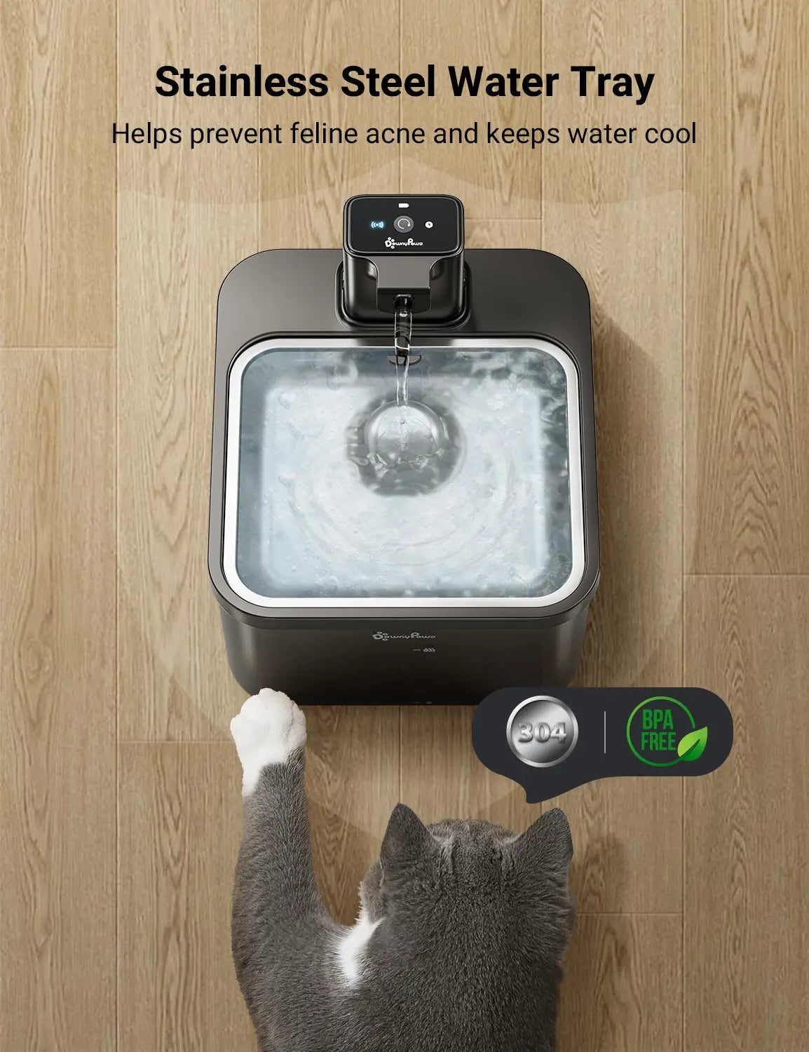 Fontaine Inox Chat Sans Fil — 2,5L Batterie 4000mAh | Acier Inoxydable