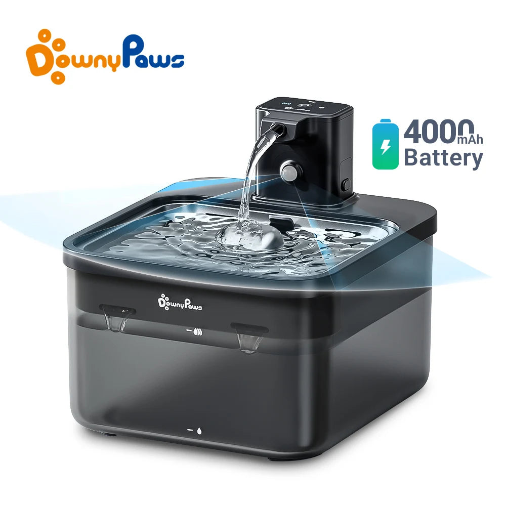 Fontaine Inox Chat Sans Fil — 2,5L Batterie 4000mAh | Acier Inoxydable