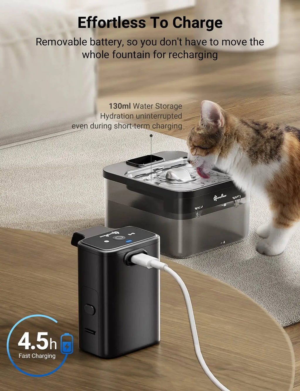 Fontaine Inox Chat Sans Fil — 2,5L Batterie 4000mAh | Acier Inoxydable