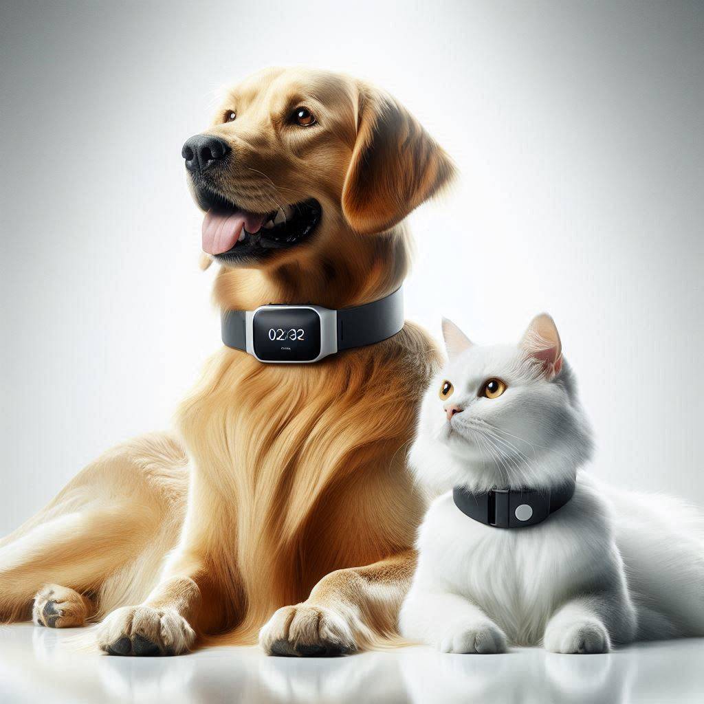 Collier GPS Chien Premium — Golden retriever chien et chat | Luméra